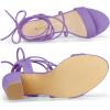 imageAllegra K Womens Lace Up Block High Heels SandalsPurple