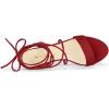 imageAllegra K Womens Lace Up Block High Heels SandalsRed