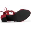 imageAllegra K Womens Lace Up Block High Heels SandalsRed