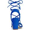 imageAllegra K Womens Lace Up Block High Heels SandalsRoyal Blue