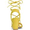 imageAllegra K Womens Lace Up Block High Heels SandalsYellow