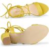 imageAllegra K Womens Lace Up Block High Heels SandalsYellow