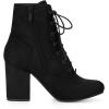imageAllegra K Womens Lace Up Chunky Heel Ankle BootiesBlack
