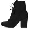 imageAllegra K Womens Lace Up Chunky Heel Ankle BootiesBlack