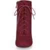 imageAllegra K Womens Lace Up Chunky Heel Ankle BootiesBurgundy
