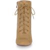 imageAllegra K Womens Lace Up Chunky Heel Ankle BootiesKhaki