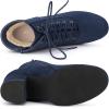 imageAllegra K Womens Lace Up Chunky Heel Ankle BootiesNavy Blue