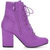 imageAllegra K Womens Lace Up Chunky Heel Ankle BootiesPurple