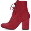 imageAllegra K Womens Lace Up Chunky Heel Ankle BootiesRed