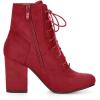 imageAllegra K Womens Lace Up Chunky Heel Ankle BootiesRed