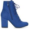 imageAllegra K Womens Lace Up Chunky Heel Ankle BootiesRoyal Blue