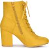 imageAllegra K Womens Lace Up Chunky Heel Ankle BootiesYellow