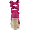 imageAllegra K Womens Lace Up Espadrilles Platform Wedges Hot Pink Sandals 6 M US
