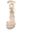 imageAllegra K Womens Lace Up High Block Heeled SandalsBeige