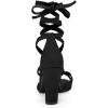 imageAllegra K Womens Lace Up High Block Heeled SandalsBlack