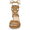 imageAllegra K Womens Lace Up High Block Heeled SandalsBrown
