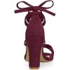 imageAllegra K Womens Lace Up High Block Heeled SandalsBurgundy