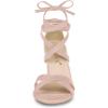 imageAllegra K Womens Lace Up High Block Heeled SandalsDust Pink