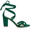 imageAllegra K Womens Lace Up High Block Heeled SandalsGreen