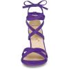 imageAllegra K Womens Lace Up High Block Heeled SandalsPurple