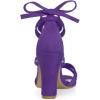 imageAllegra K Womens Lace Up High Block Heeled SandalsPurple