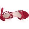 imageAllegra K Womens Lace Up High Block Heeled SandalsRed
