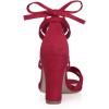 imageAllegra K Womens Lace Up High Block Heeled SandalsRed