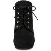 imageAllegra K Womens Lace Up Platform Block Heels Ankle BootsBlack