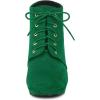 imageAllegra K Womens Lace Up Platform Block Heels Ankle BootsEmerald Green