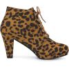 imageAllegra K Womens Lace Up Platform Block Heels Ankle BootsLeopard