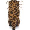 imageAllegra K Womens Lace Up Platform Block Heels Ankle BootsLeopard