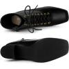 imageAllegra K Womens Lace Up Square Toe Chunky Heels Ankle Combat BootsBlack