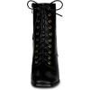imageAllegra K Womens Lace Up Square Toe Chunky Heels Ankle Combat BootsBlack