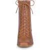 imageAllegra K Womens Lace Up Square Toe Chunky Heels Ankle Combat BootsBrown