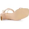 imageAllegra K Womens Lace Up Strappy Block High Heel SandalsBeige