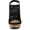 imageAllegra K Womens Open Toe Platform Heel Lace Wedges SandalsBlack
