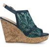 imageAllegra K Womens Open Toe Platform Heel Lace Wedges SandalsBlue Green