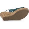 imageAllegra K Womens Open Toe Platform Heel Lace Wedges SandalsBlue Green