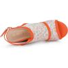 imageAllegra K Womens Open Toe Platform Heel Lace Wedges SandalsOrange Flower