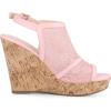 imageAllegra K Womens Open Toe Platform Heel Lace Wedges SandalsPink