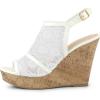 imageAllegra K Womens Open Toe Platform Heel Lace Wedges SandalsWhite