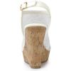imageAllegra K Womens Open Toe Platform Heel Lace Wedges SandalsWhite