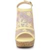 imageAllegra K Womens Open Toe Platform Heel Lace Wedges SandalsYellow Purple