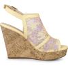 imageAllegra K Womens Open Toe Platform Heel Lace Wedges SandalsYellow Purple