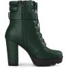 imageAllegra K Womens Platform Ankle Boots Lace Up Block Heels Combat BootsDark Green