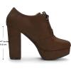 imageAllegra K Womens Platform Chunky Heel Lace Up BootiesDark Brown