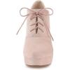 imageAllegra K Womens Platform Chunky Heel Lace Up BootiesDusty Pink