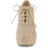 imageAllegra K Womens Platform Chunky Heel Lace Up BootiesKhaki