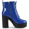 imageAllegra K Womens Platform Chunky High Heel Lace Up Combat BootsBlue