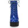 imageAllegra K Womens Platform Chunky High Heel Lace Up Combat BootsBlue